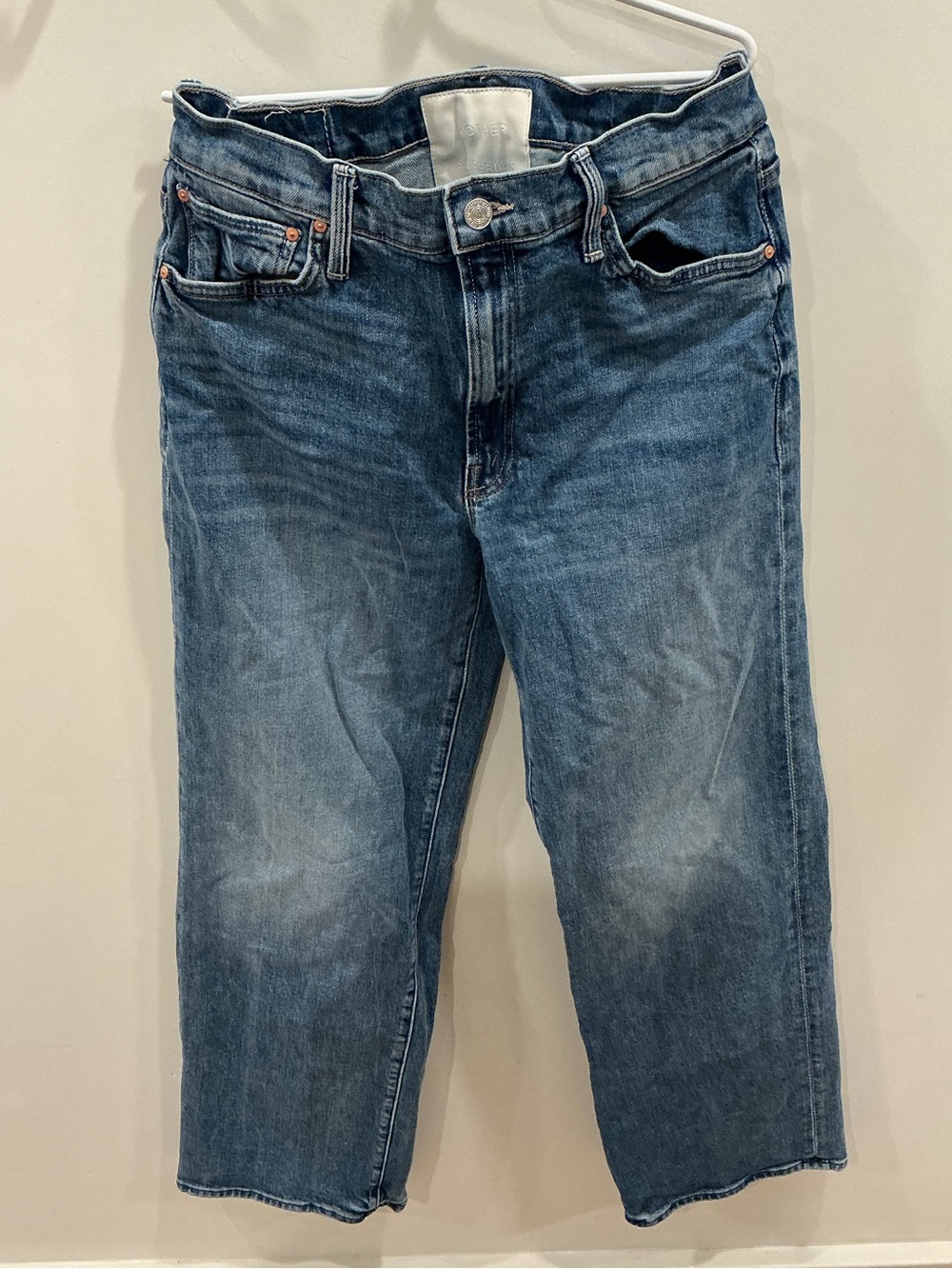 MOTHER Relaxed Straight Blue Denim Jeans